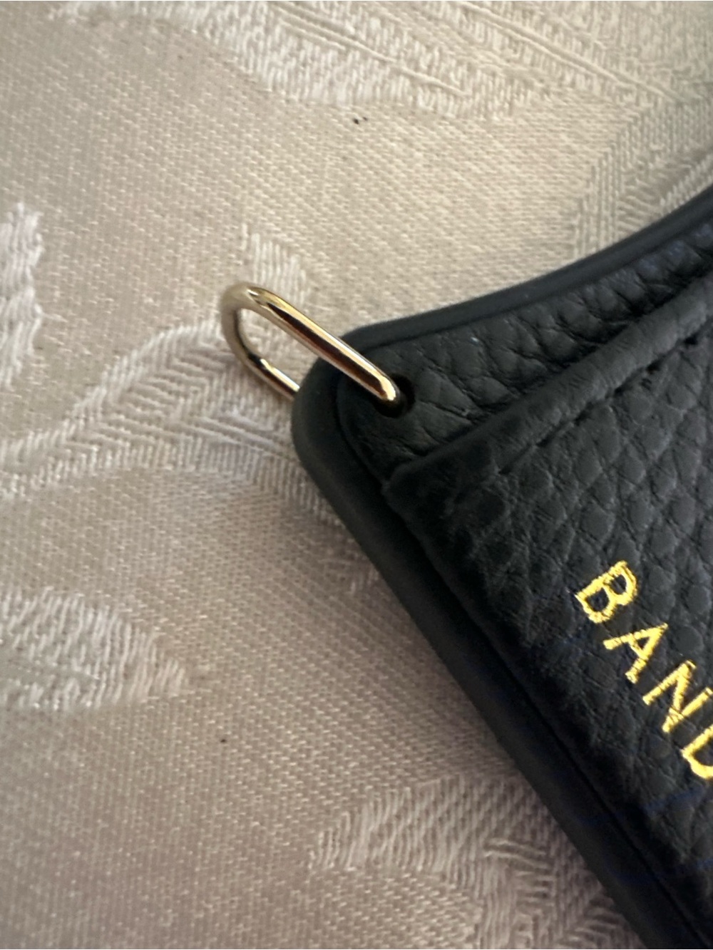 Adonna Black Pebbled Leather Crossbody Phone Case with Strap - Picture 5 of 5